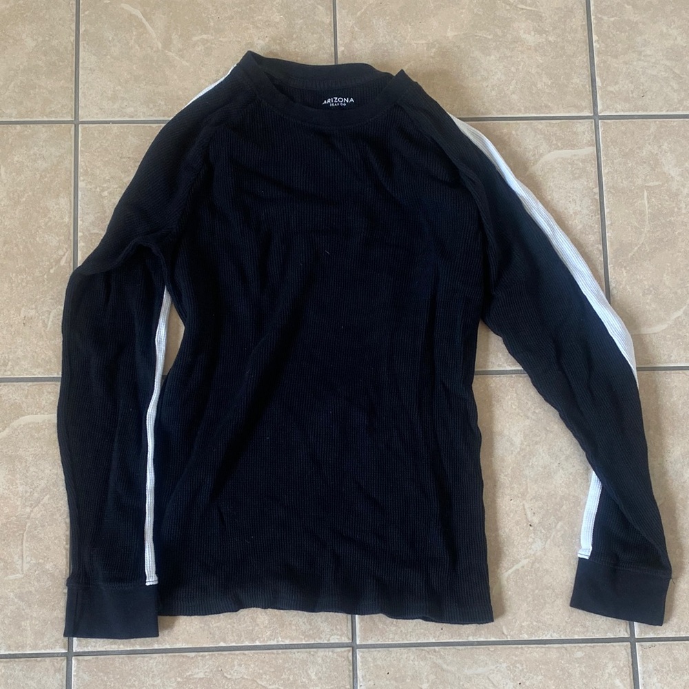 Arizona Jean Company Black Long Sleeve Tee with White Stripes
